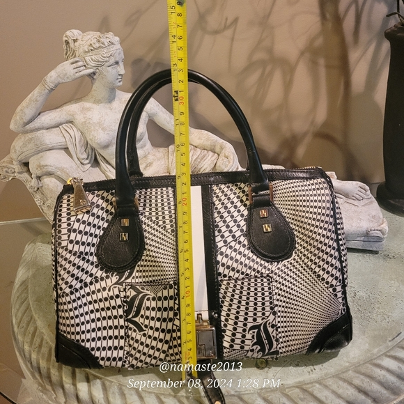 L.A.M.B. Gwen Stefani Samburu Speedy Satchel Leather Canvas Designer Celeb #33 - Picture 14 of 17